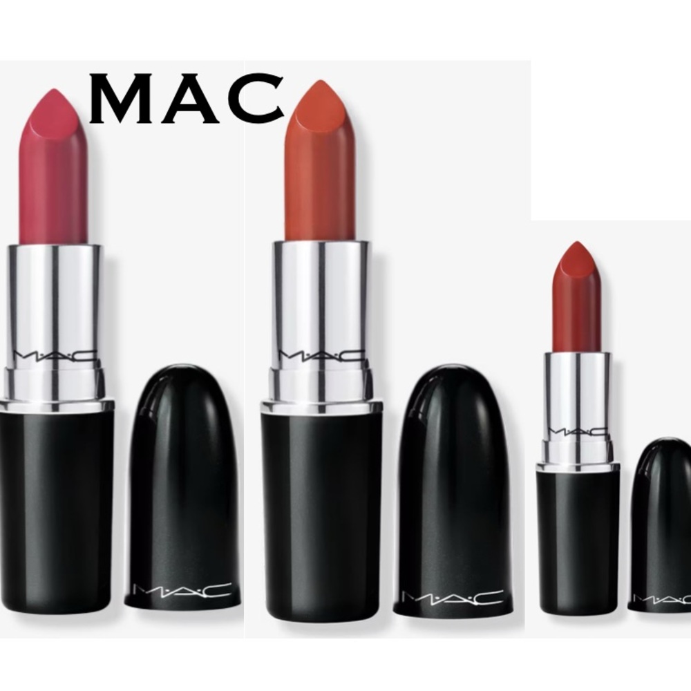 NEW Lot of 3x [MAC] Lustreglass Sheer-Shine Lipsticks Full Sz 548, 544; Mini 549 - Picture 2 of 13